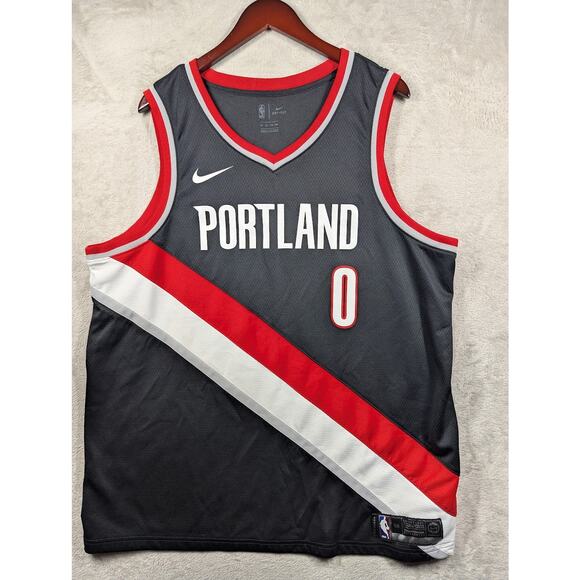 Portland Trail Blazers Damian Lillard #0 Basketball Jersey 0 Swingman NBA XXL 56 - Picture 1 of 8